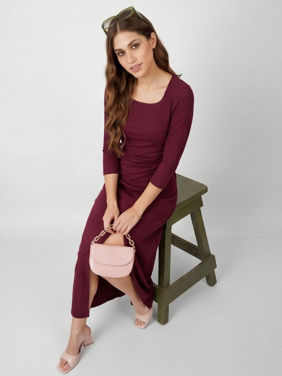 SQUARE NECK CLASSY MAXI DRESS