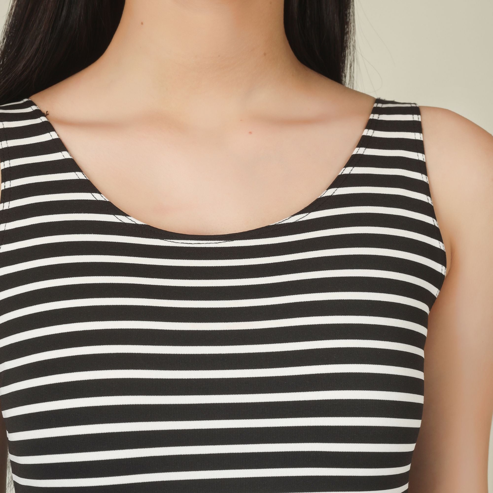 VIBRANT STRIPES MIDI DRESS