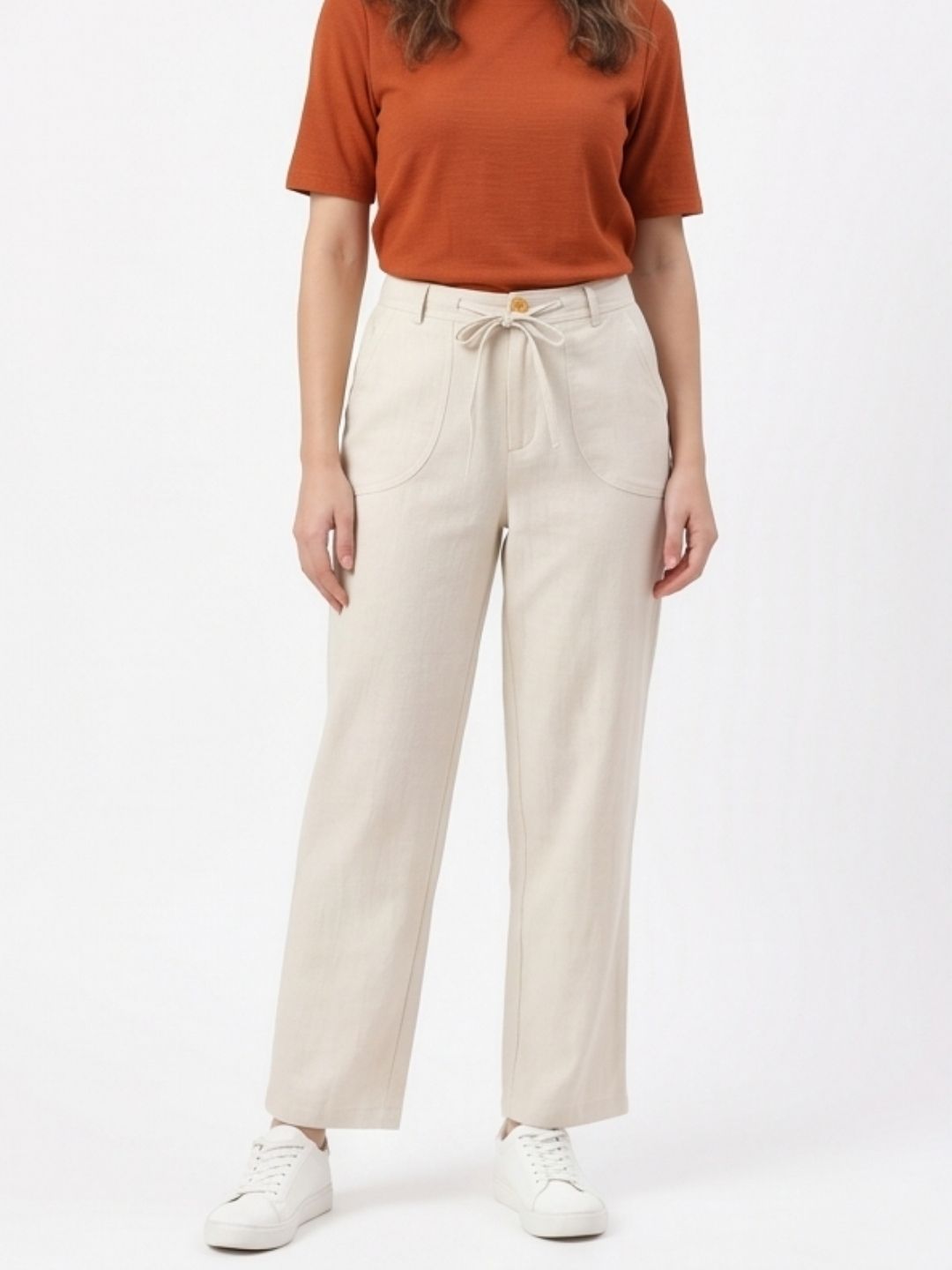 IVORY BREEZE LINEN PANTS