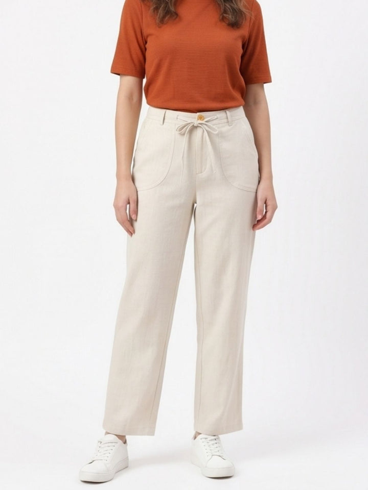 IVORY BREEZE LINEN PANTS