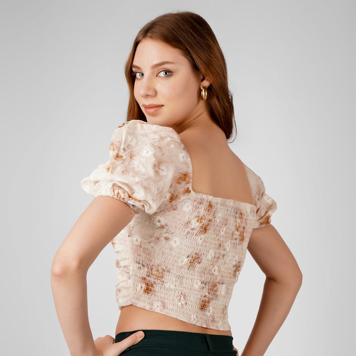 FLORAL PRINT CENTER ZIP CROP TOP