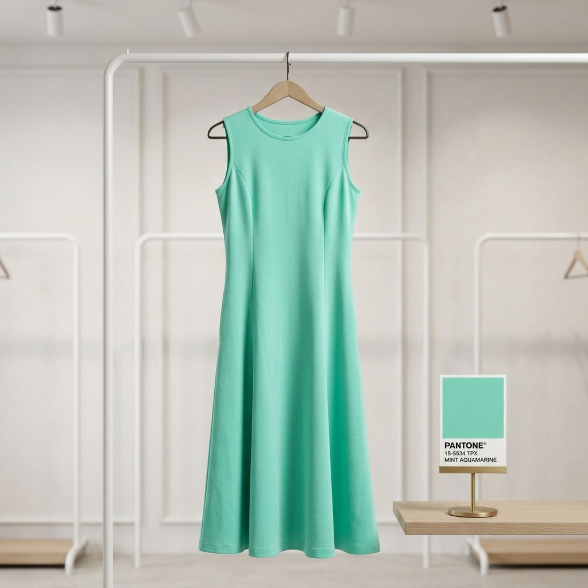 AZURE GRACE FLARED MIDI DRESS