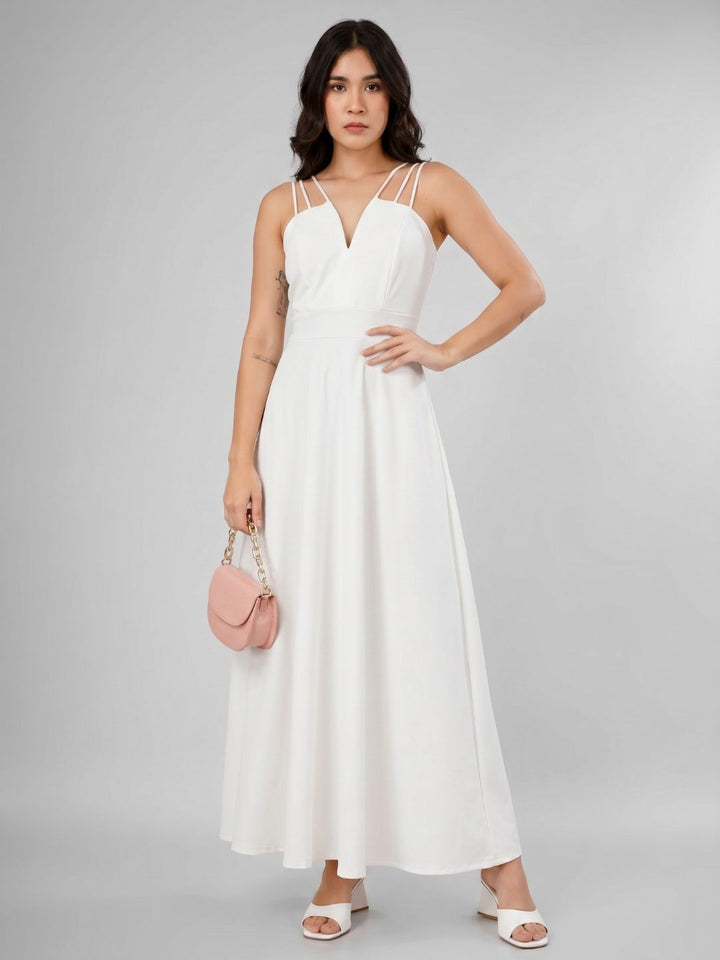 TRIO SRAPPY FLARE MAXI DRESS