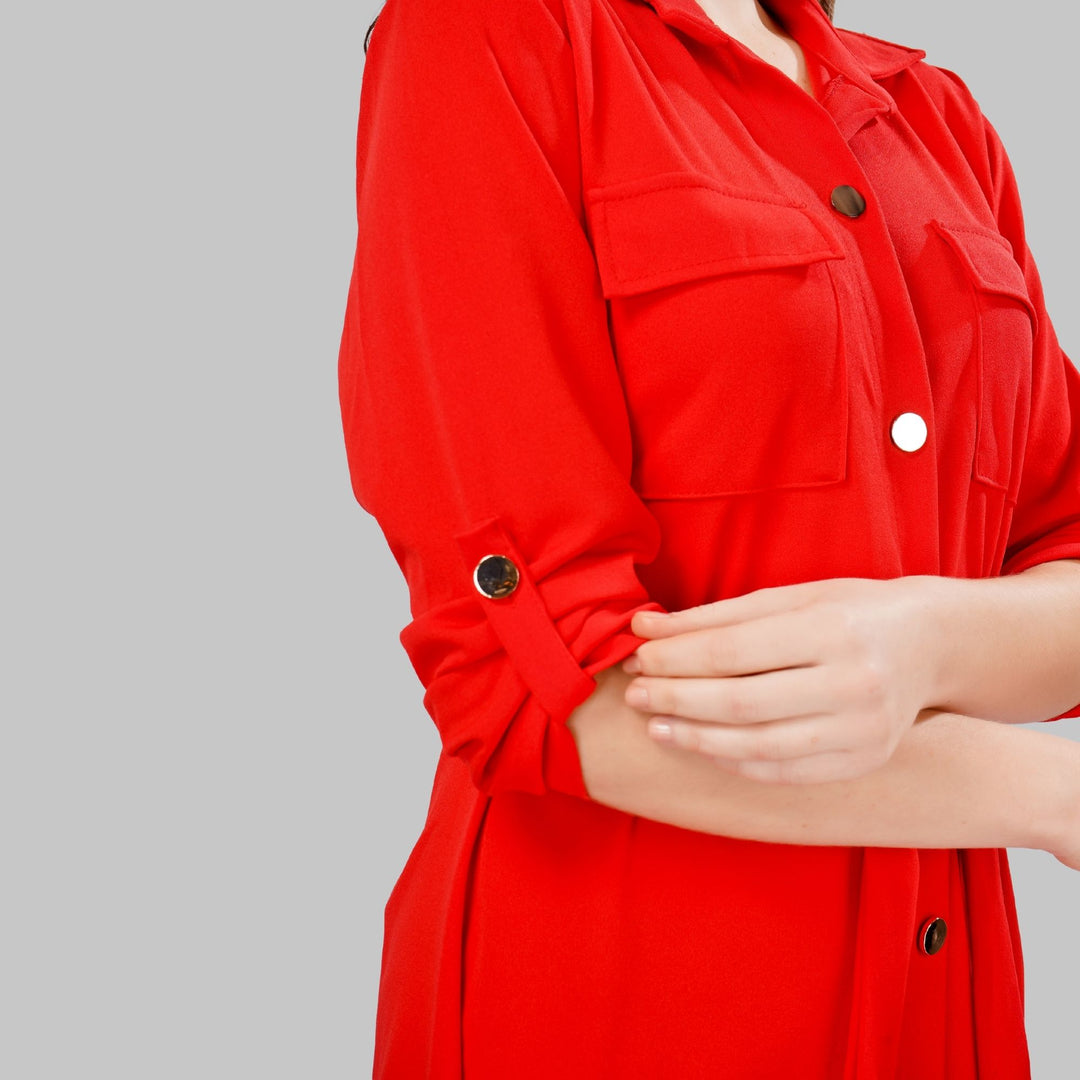 Wrapped Sleeves Short Dress