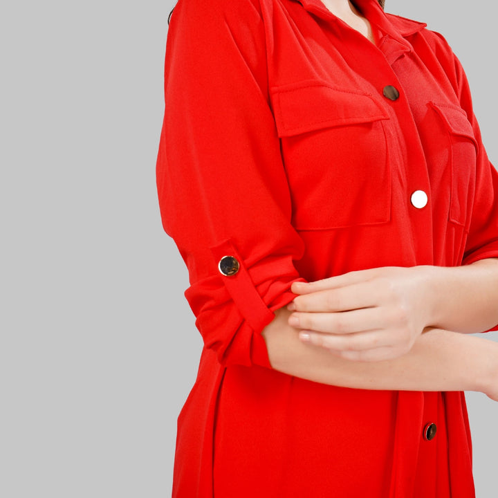 Wrapped Sleeves Short Dress