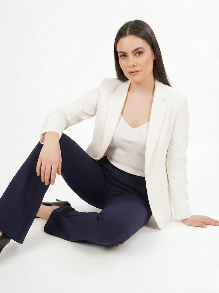 URBAN CONTOUR BELL BOTTOM HIGH WAIST NAVY BLUE TROUSER