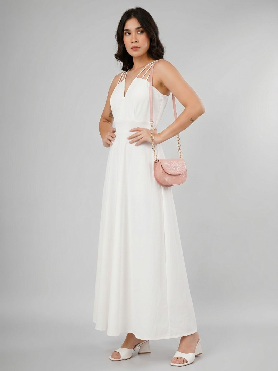 TRIO SRAPPY FLARE MAXI DRESS
