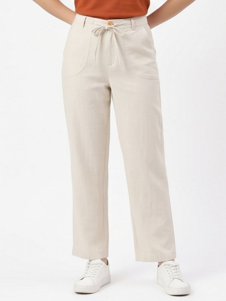 IVORY BREEZE LINEN PANTS
