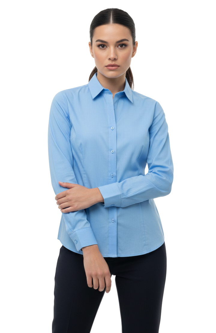 SKY BLUE CLASSIC COTTON LONG-SLEEVE FORMAL SHIRT
