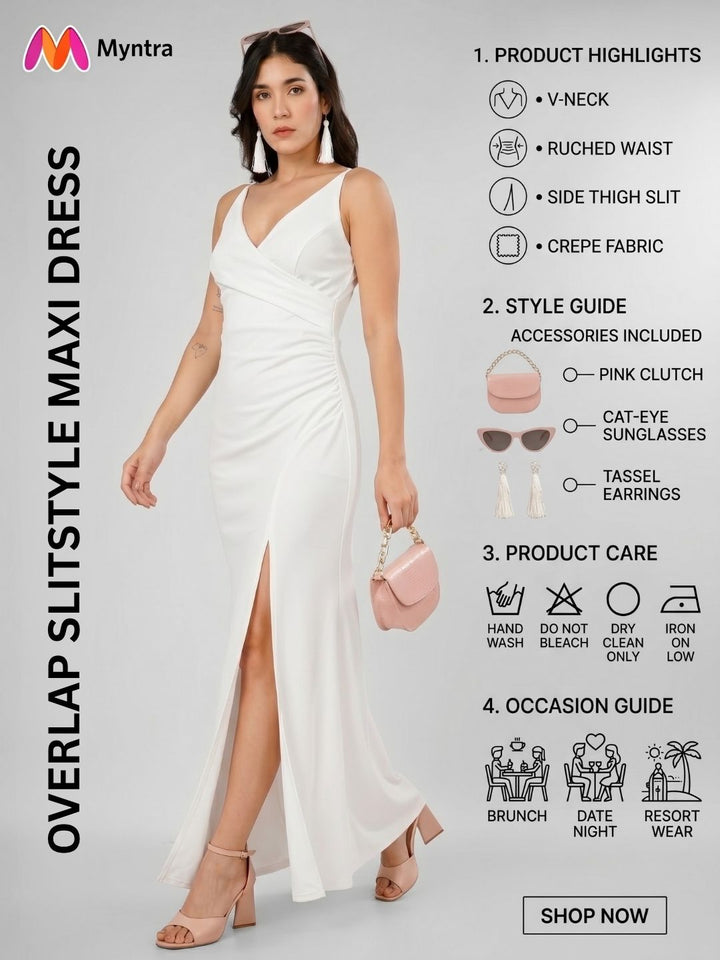 OVERLAP SLITSTYLE MAXI DRESS