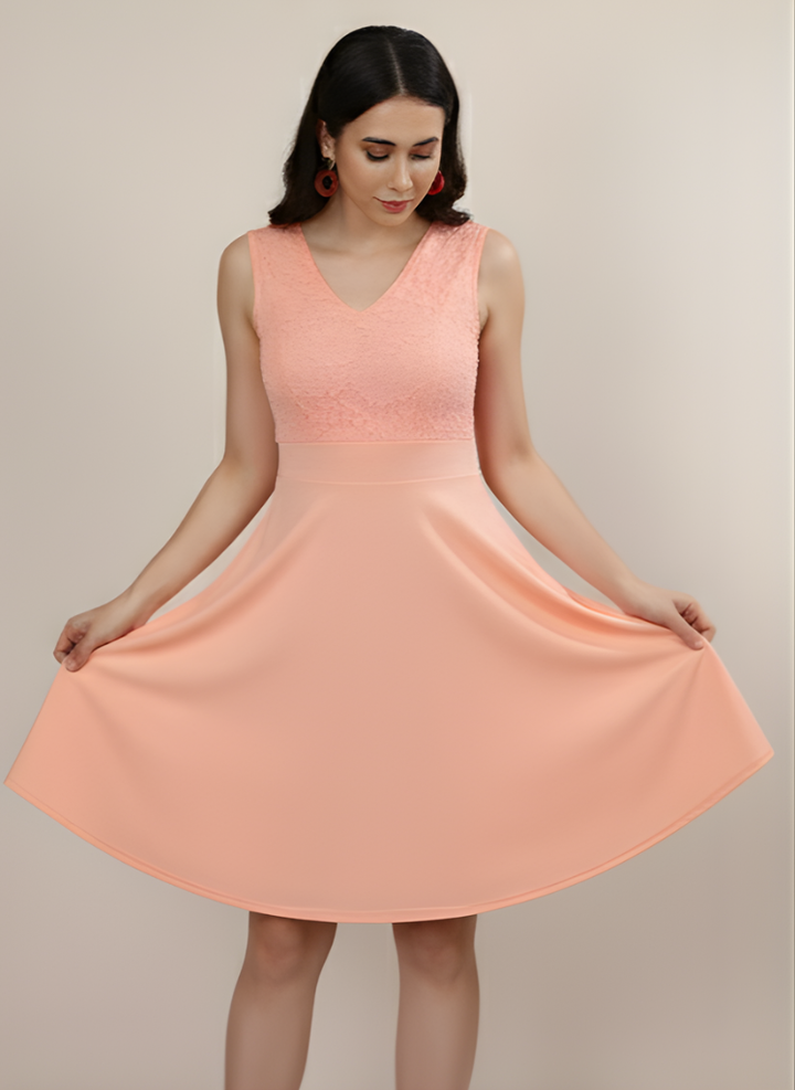 ROSE ALLURE TEXTURED MINI DRESS