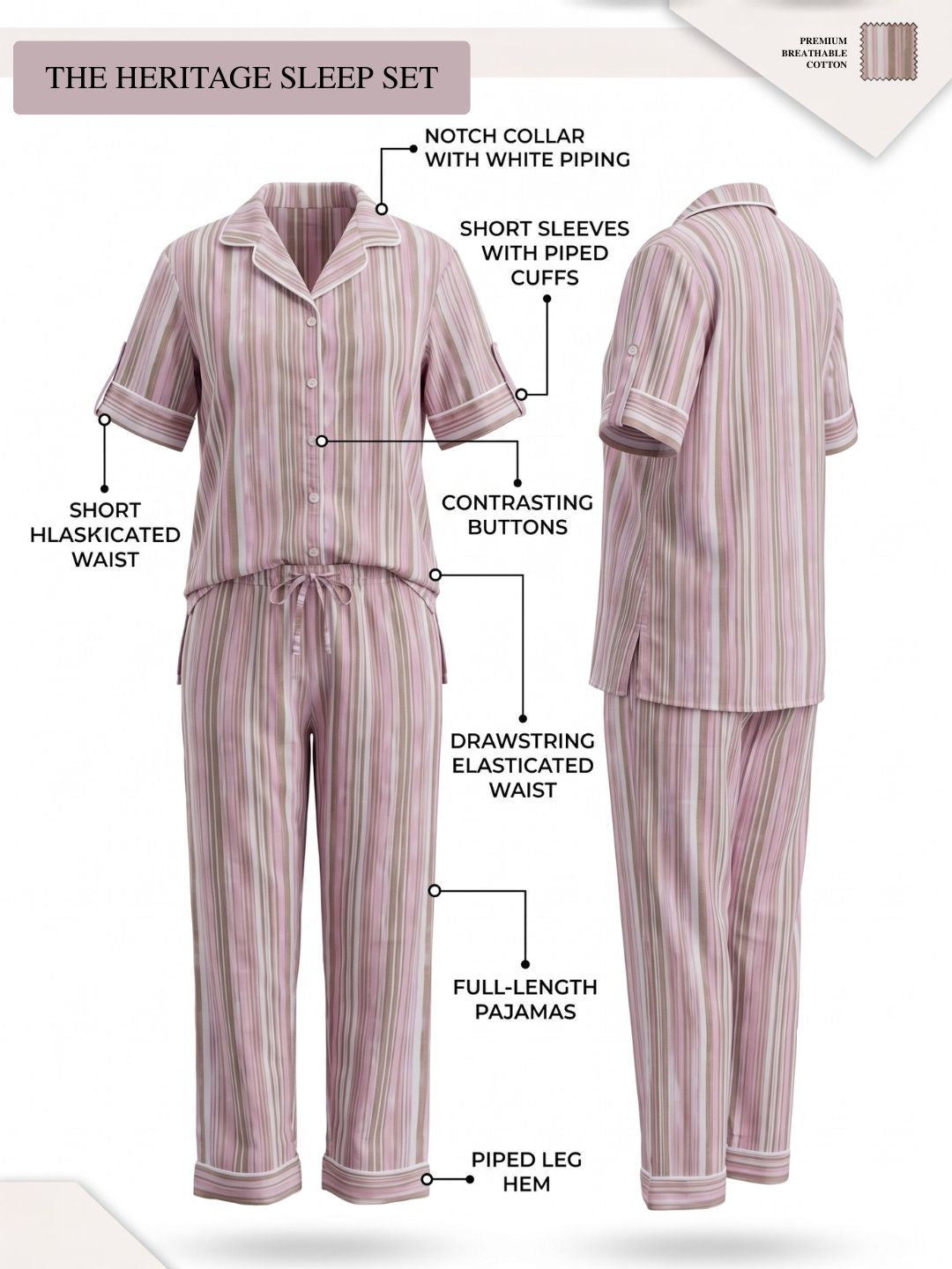 THE HERITAGE SLEEP SET BLUSH & OLIVE