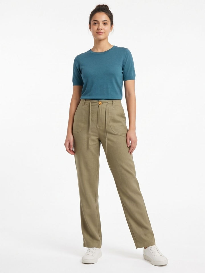 IVORY BREEZE LINEN PANTS