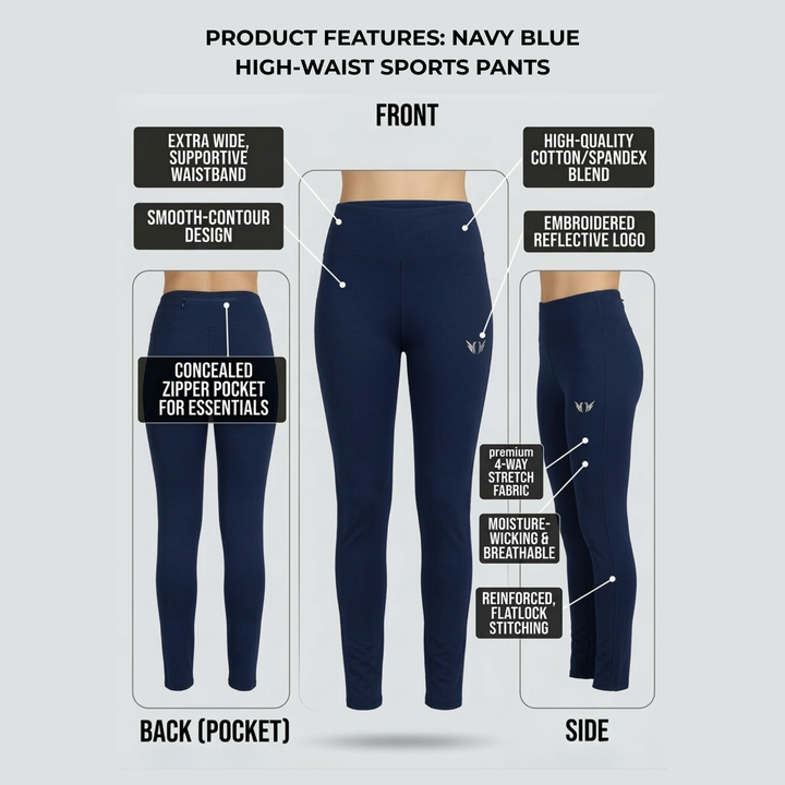 FlexFit Sports Pants Navy Blue