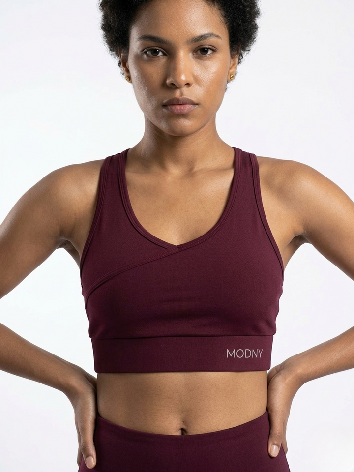 CrissCross Sports Bra Wine