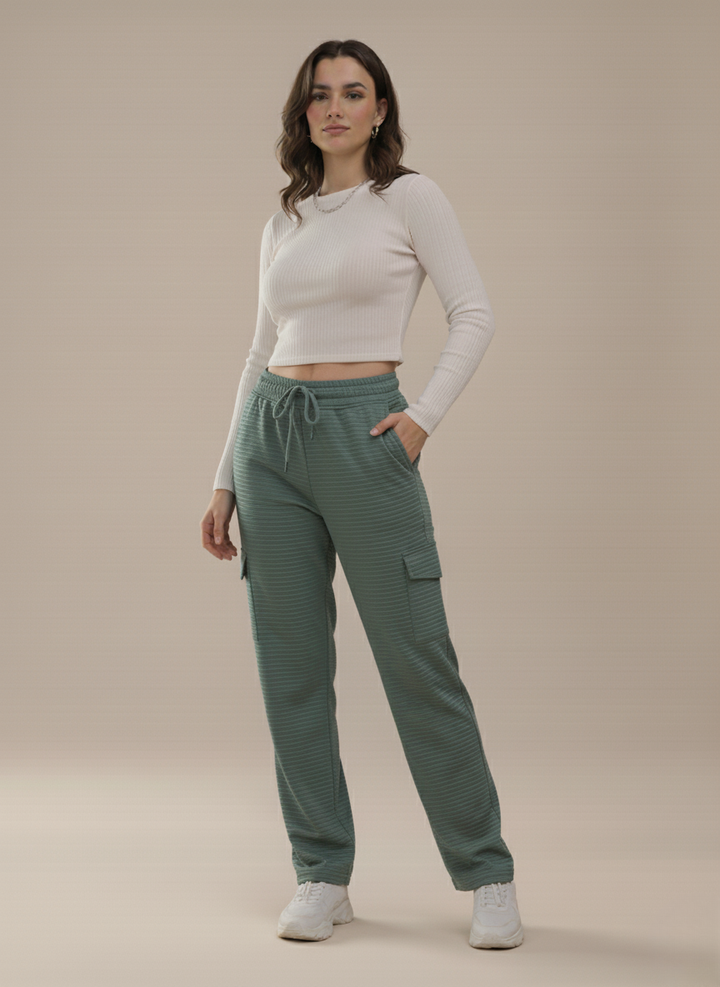 CARGO POCKET FLEECE TRACK PANTS