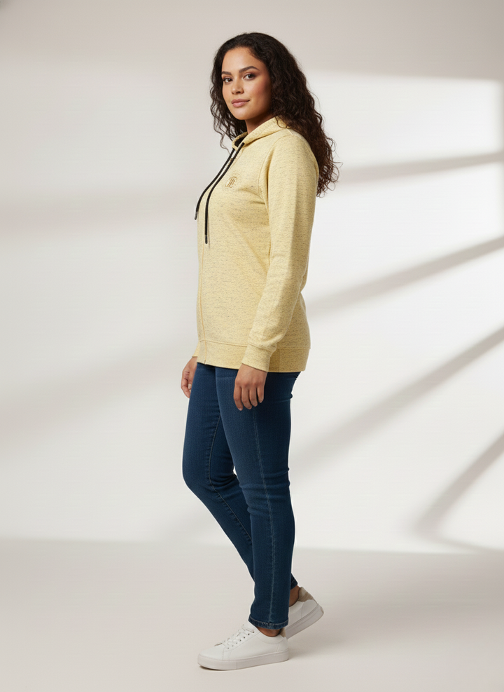 Vibrant Yellow Zipper Hoodie