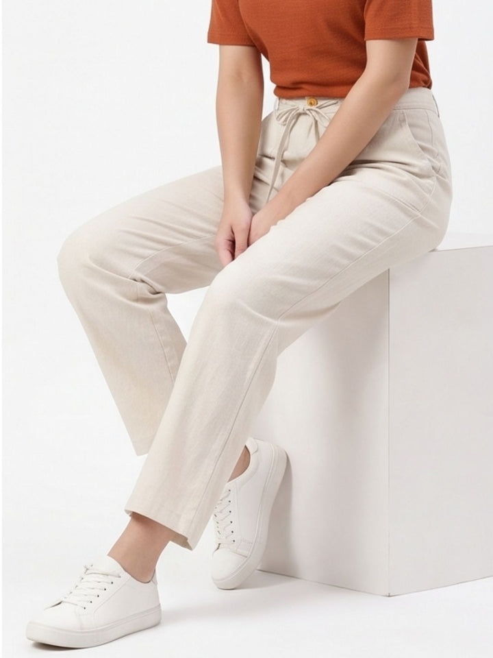 IVORY BREEZE LINEN PANTS
