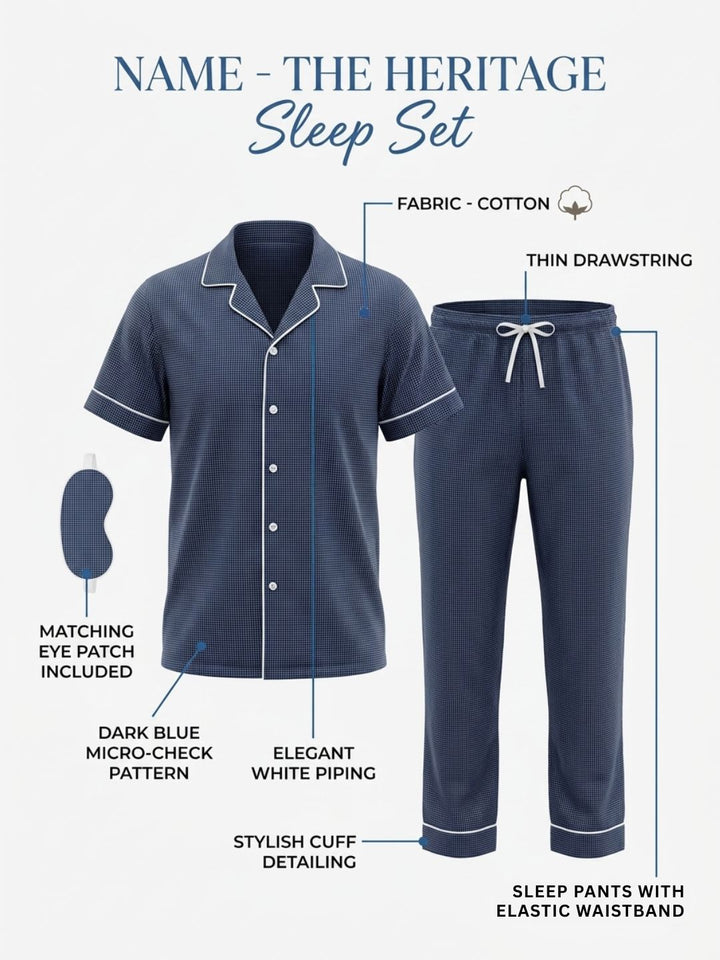 THE HERITAGE SLEEP SET INDIGO