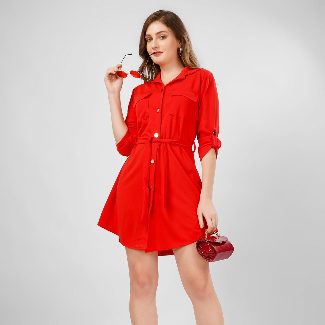 Wrapped Sleeves Short Dress