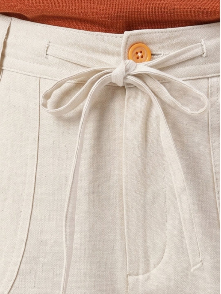 IVORY BREEZE LINEN PANTS