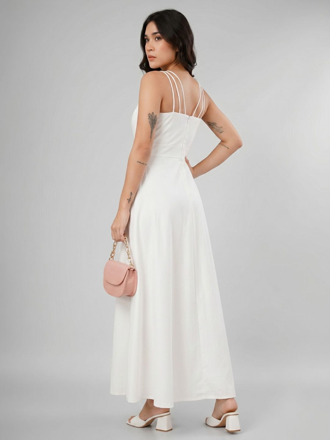 TRIO SRAPPY FLARE MAXI DRESS