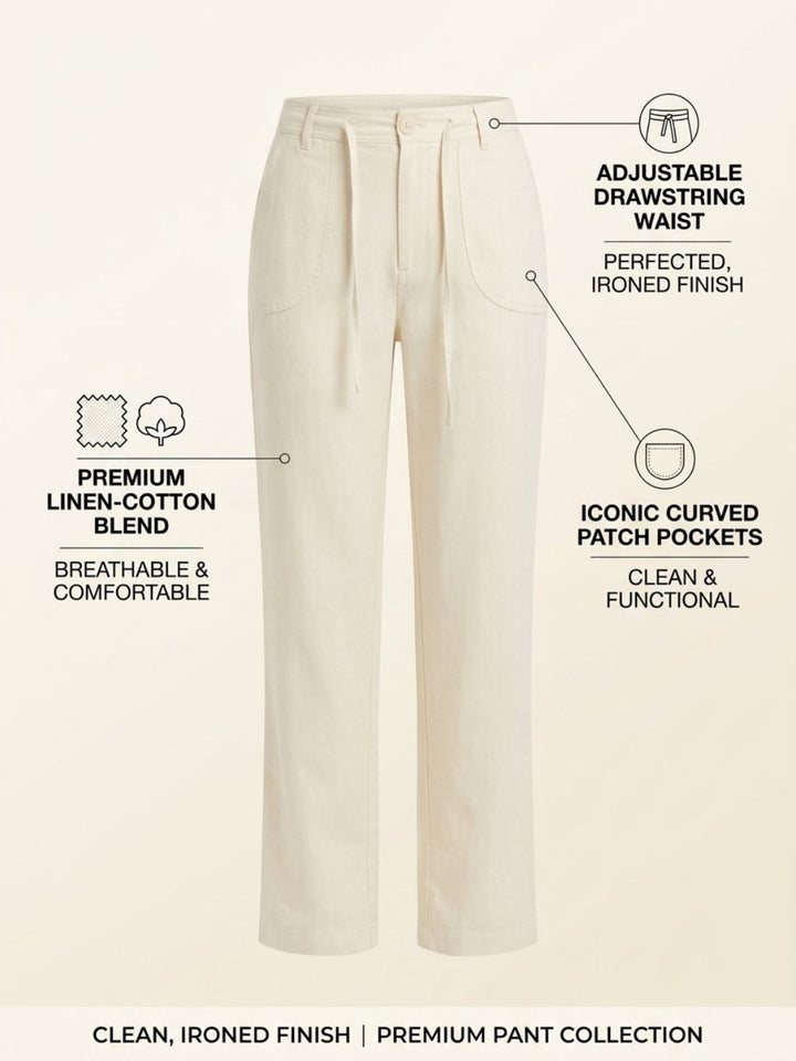 IVORY BREEZE LINEN PANTS