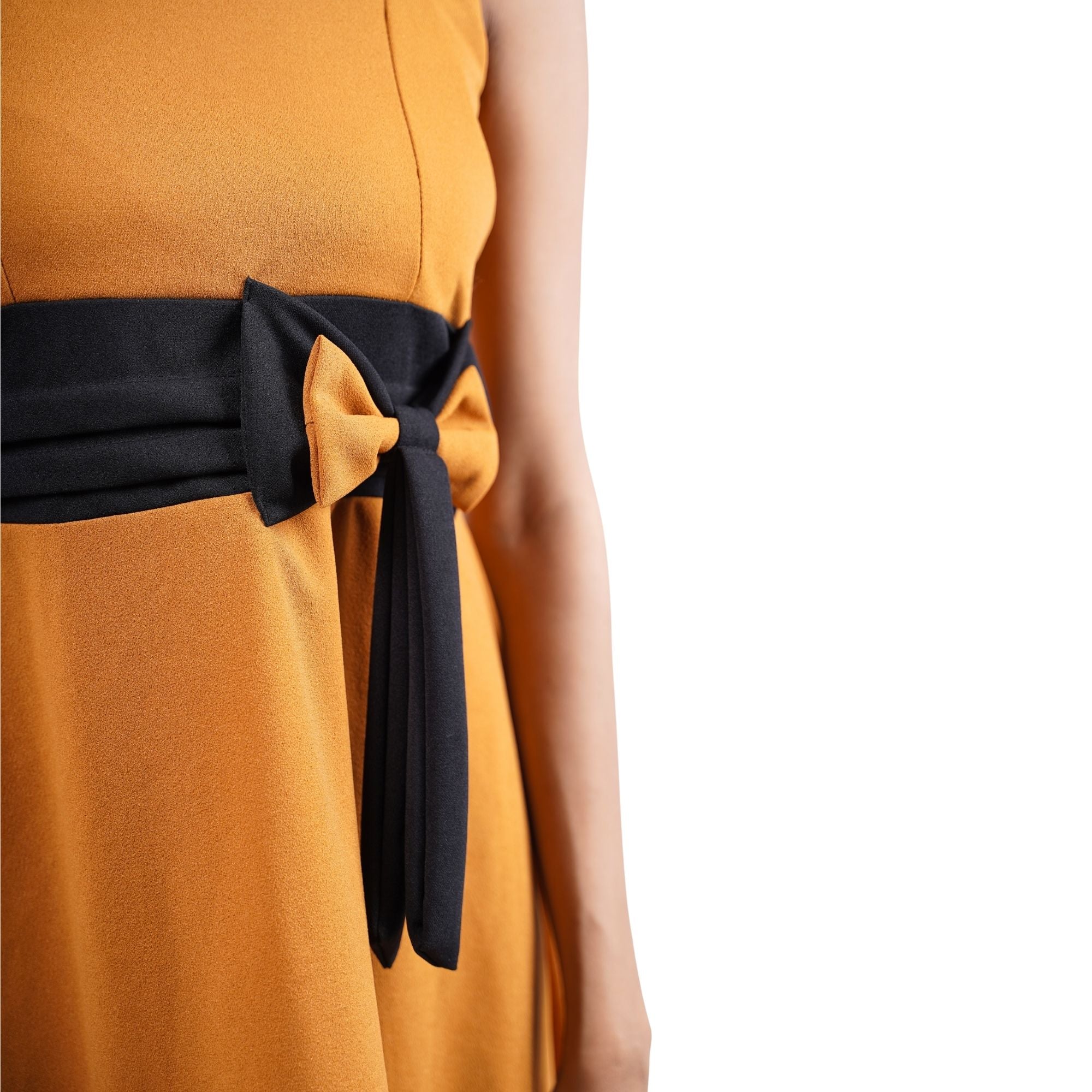 SCARLET CHARM BELTED MINI DRESS