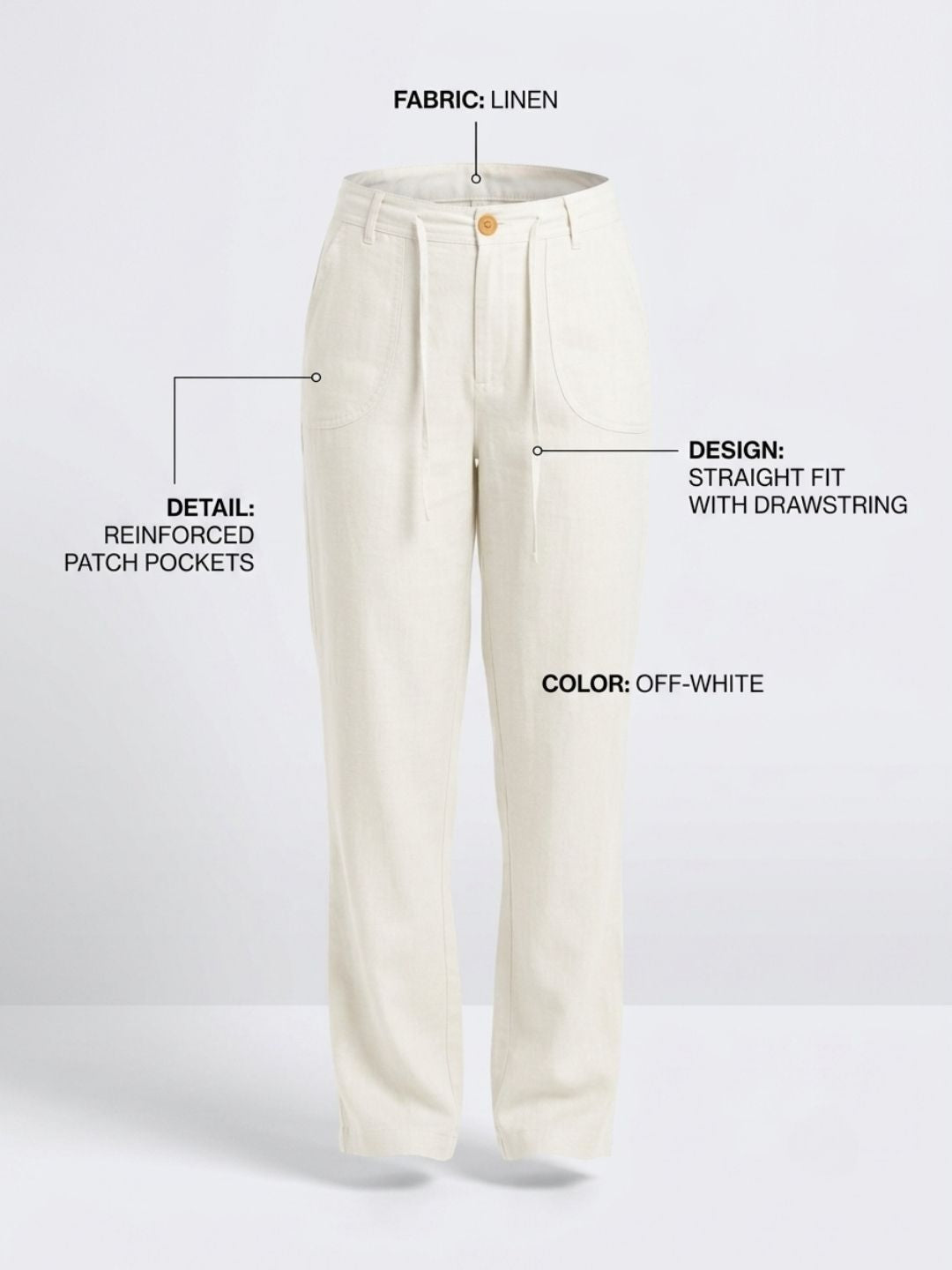 IVORY BREEZE LINEN PANTS