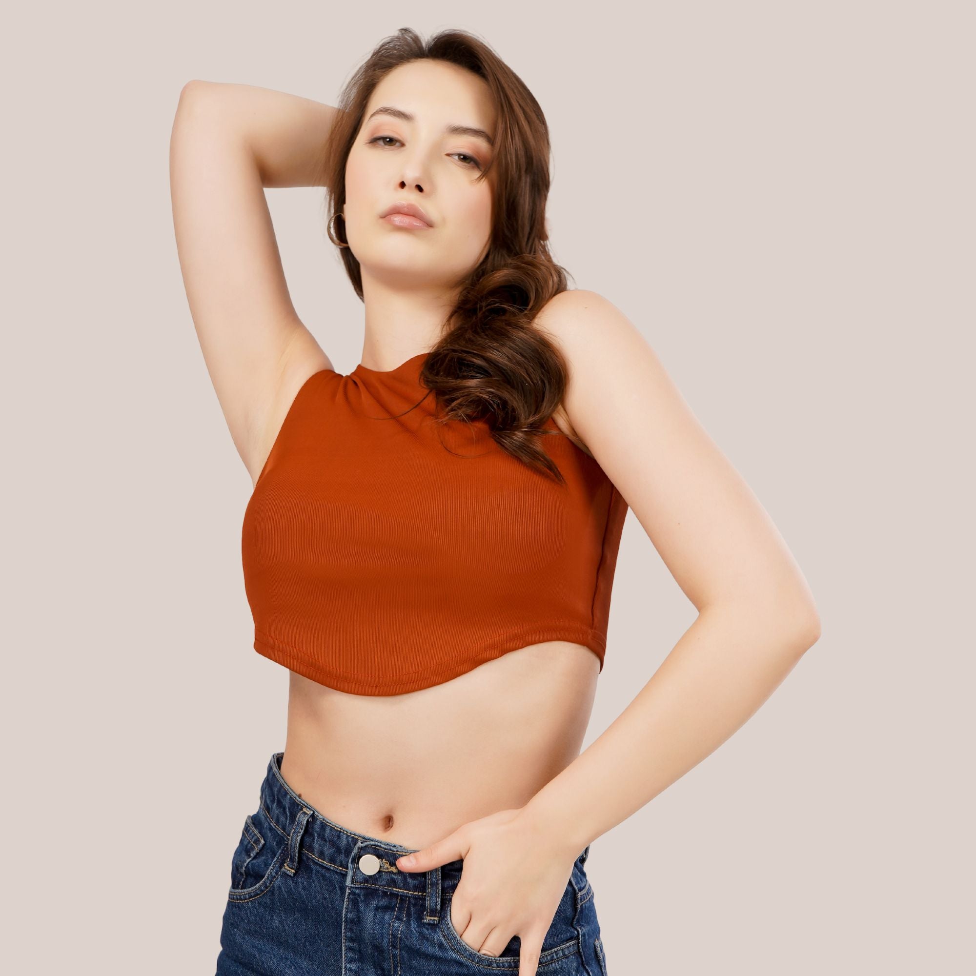 Arc-Hem Ribbed Crop TANK TOP