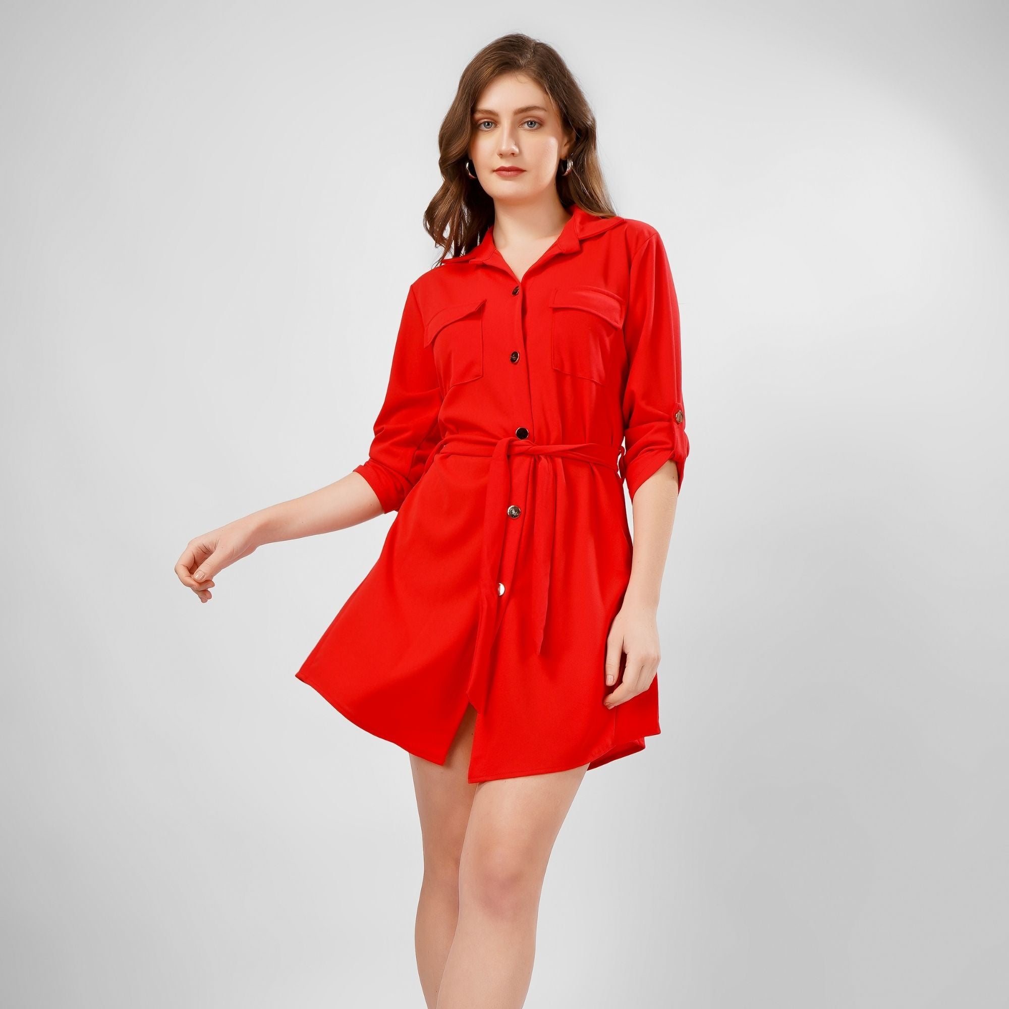 Wrapped Sleeves Short Dress