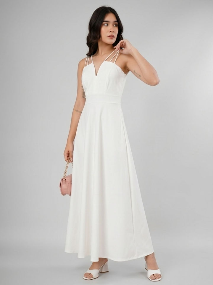 TRIO SRAPPY FLARE MAXI DRESS