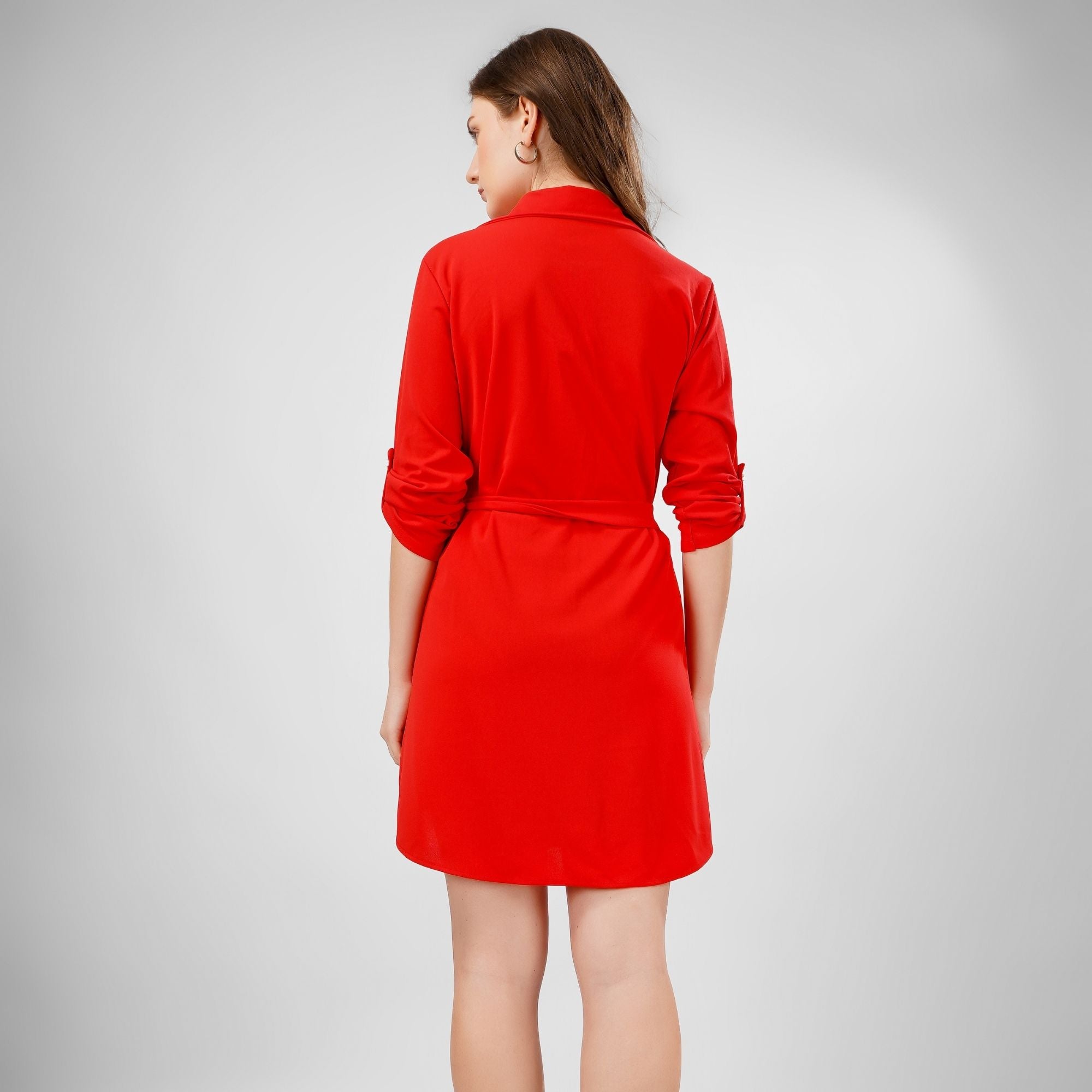Wrapped Sleeves Short Dress