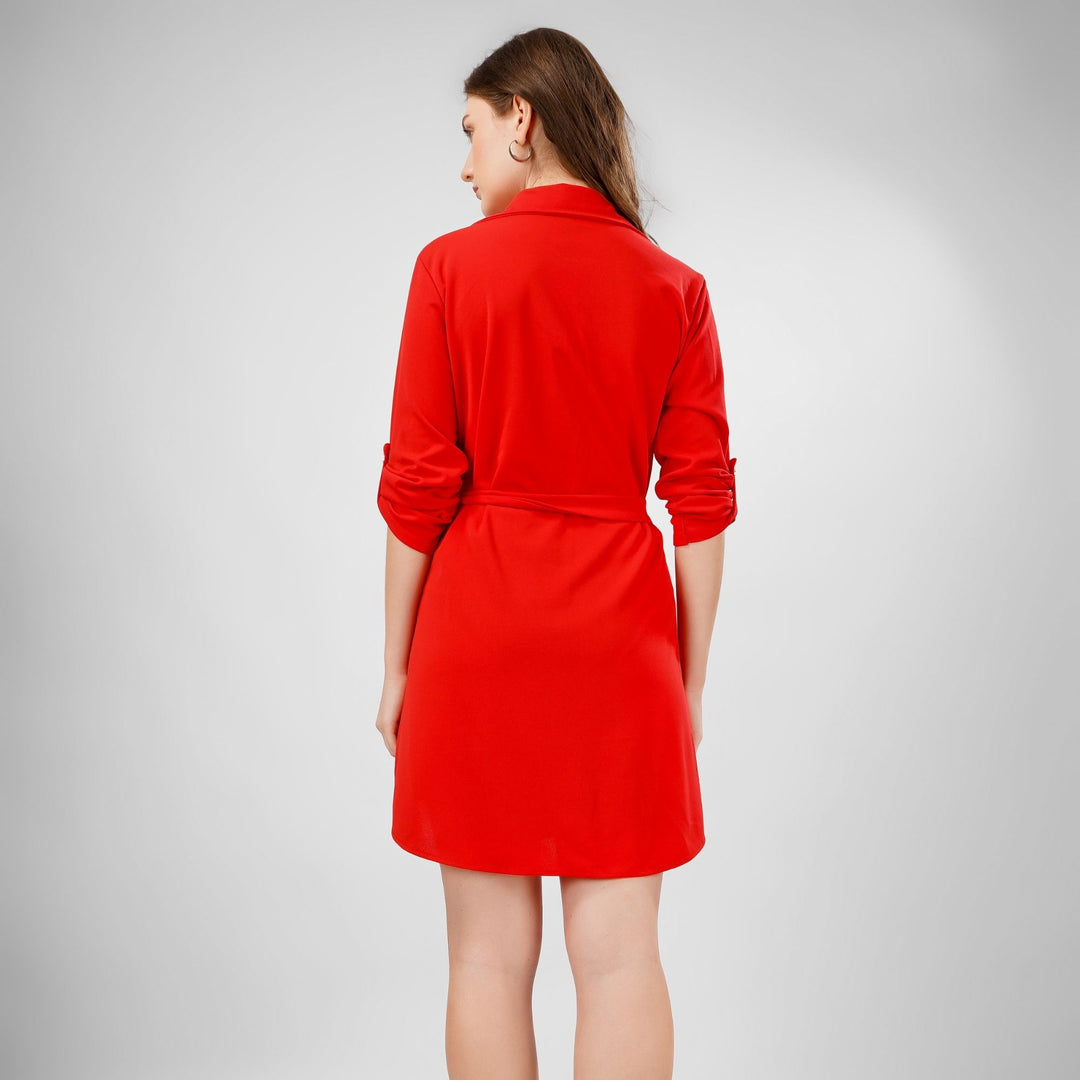 Wrapped Sleeves Short Dress