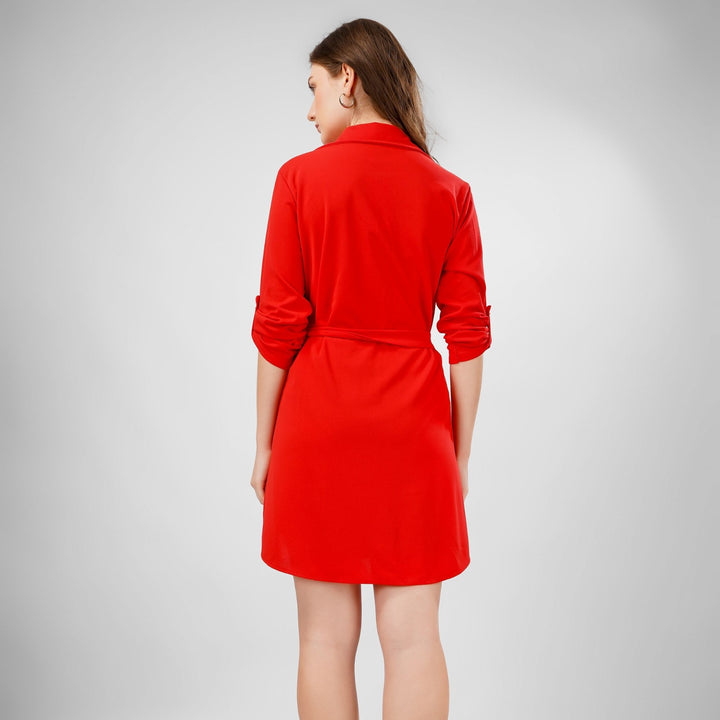 Wrapped Sleeves Short Dress
