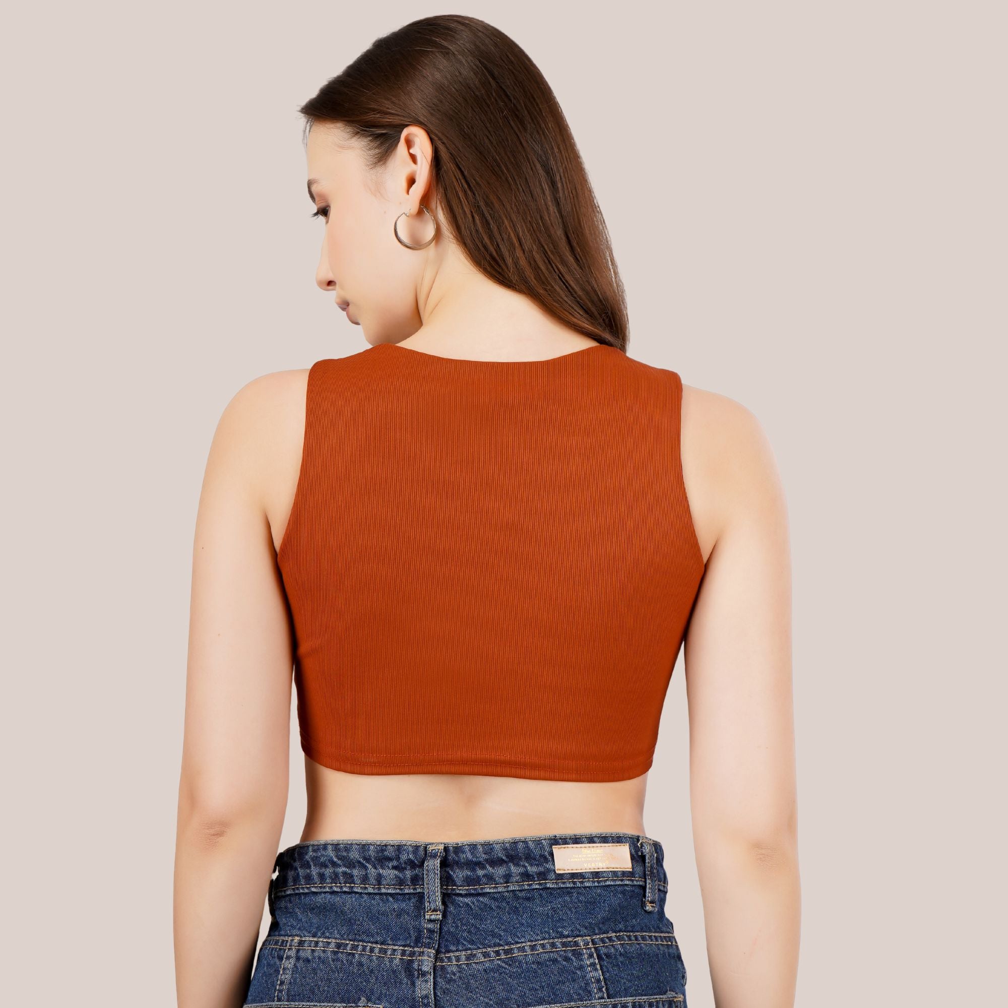 Arc-Hem Ribbed Crop TANK TOP