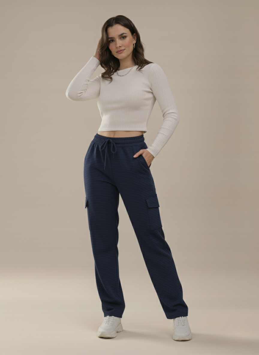 CARGO POCKET FLEECE TRACK PANTS