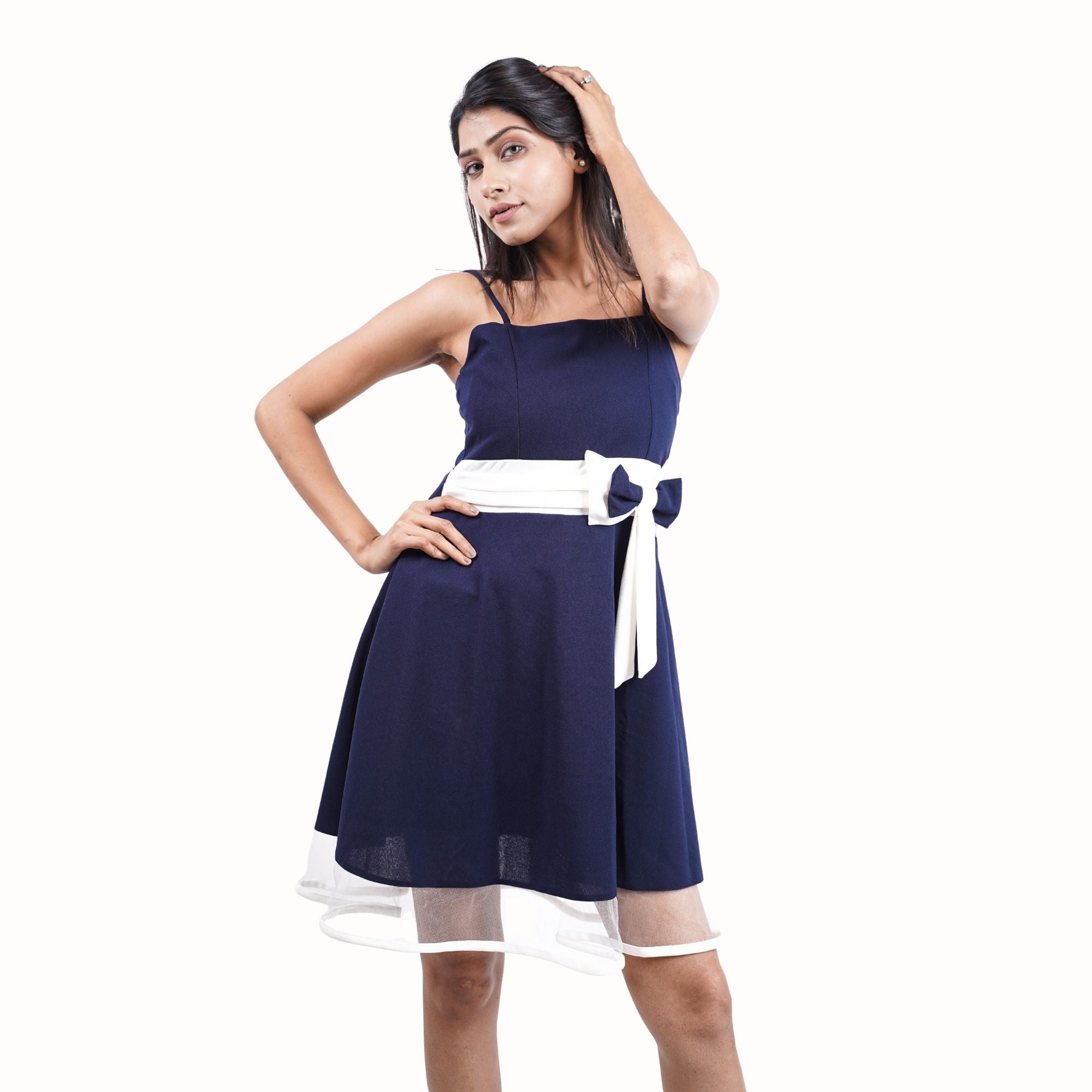 SCARLET CHARM BELTED MINI DRESS