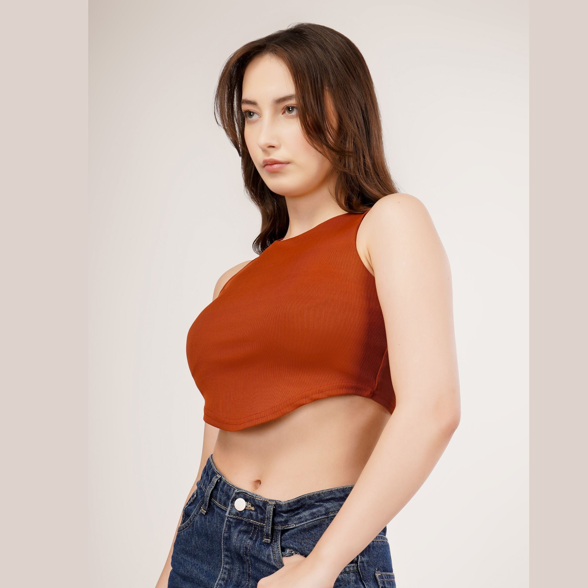 Arc-Hem Ribbed Crop TANK TOP