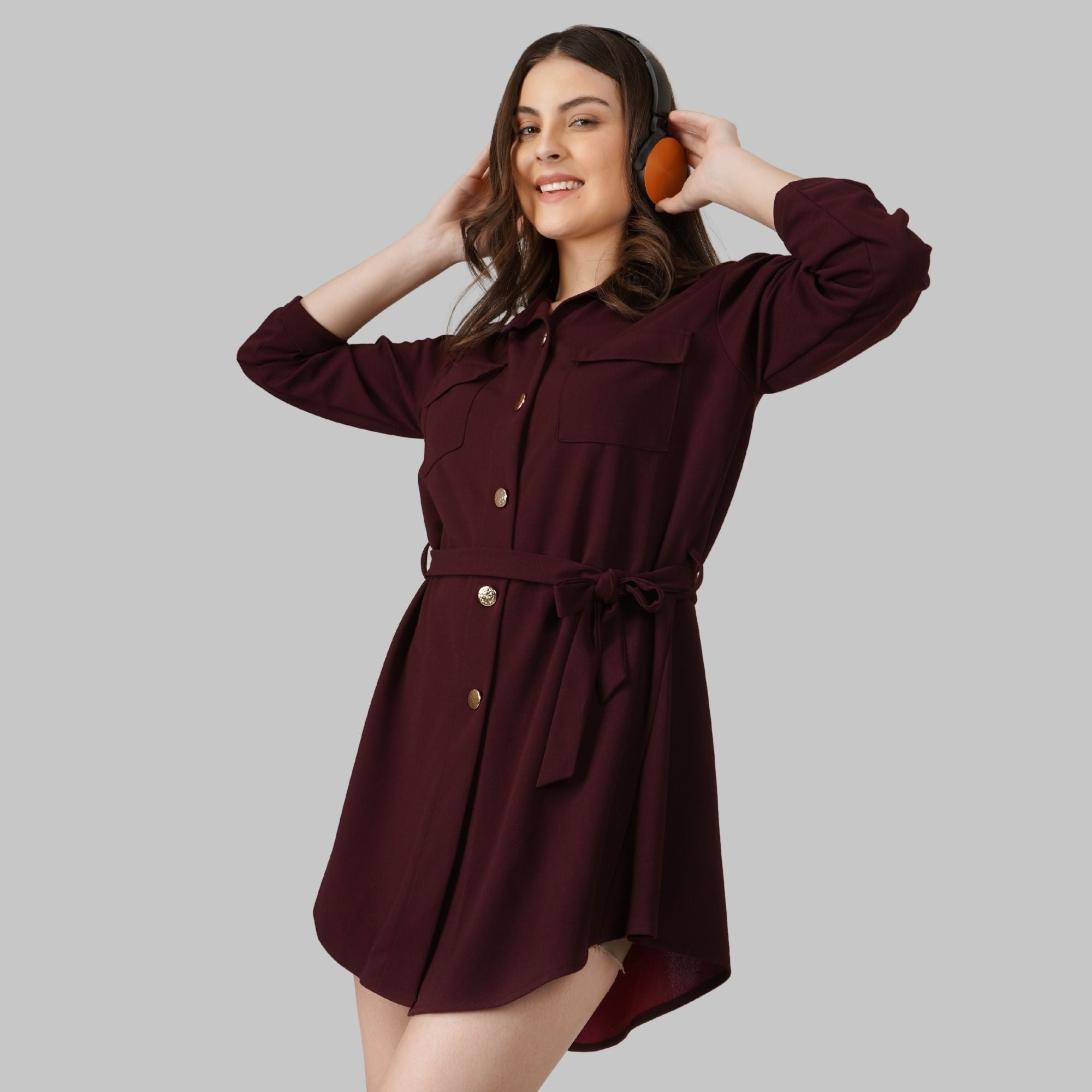 Wrapped Sleeves Short Dress