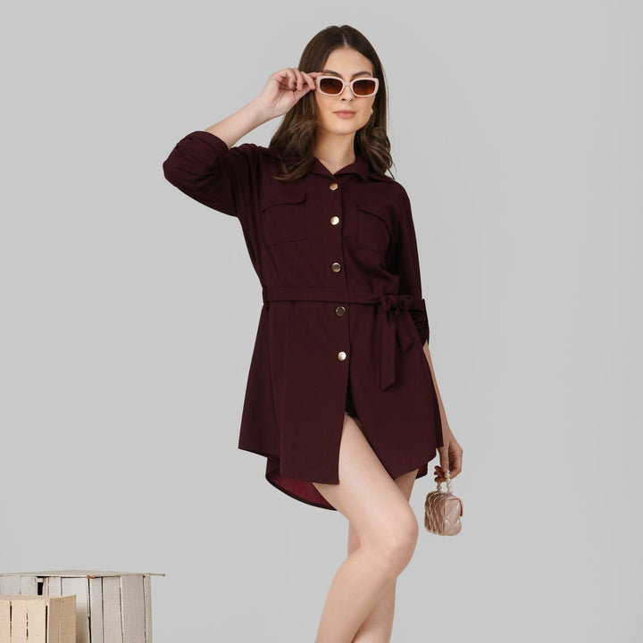 Wrapped Sleeves Short Dress