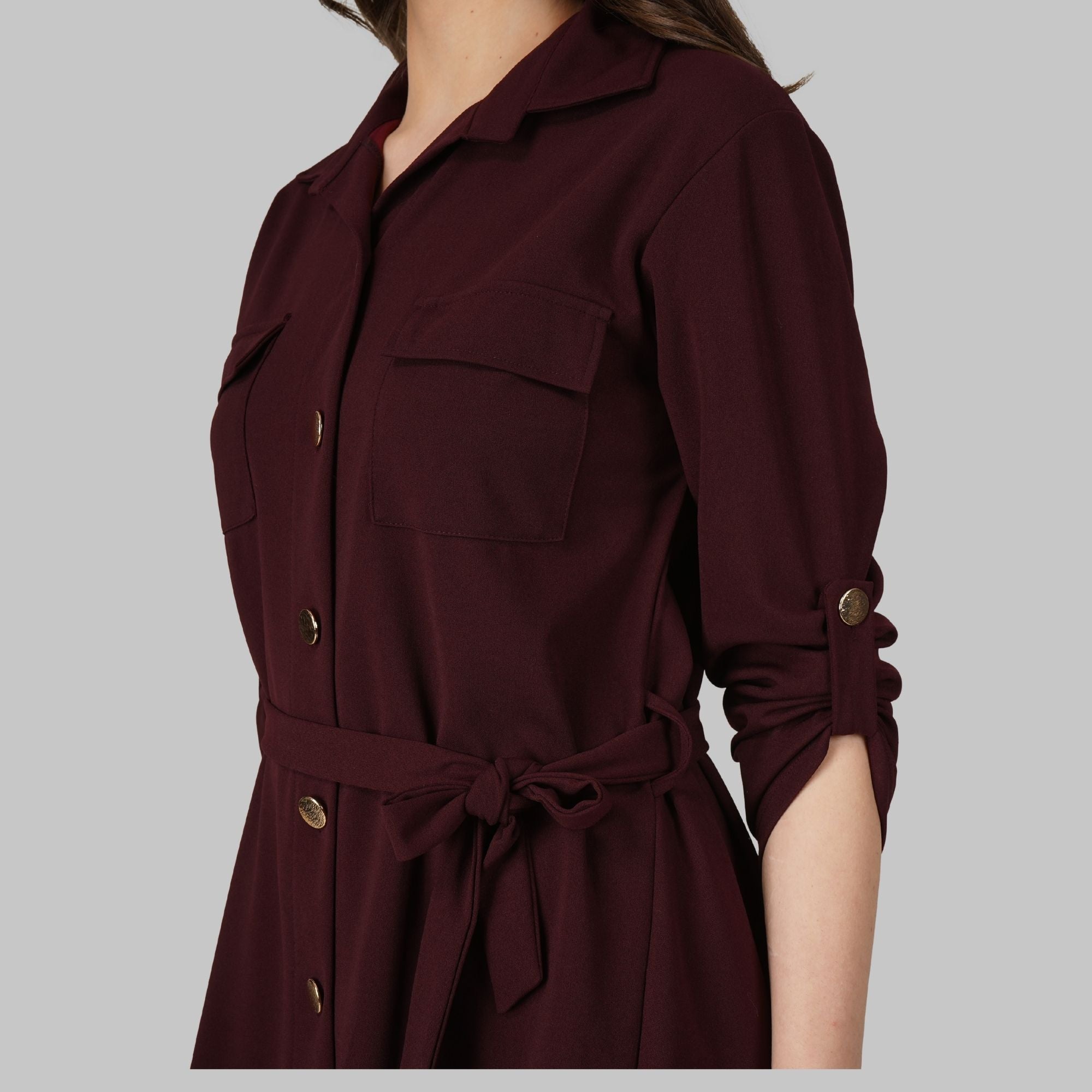 Wrapped Sleeves Short Dress