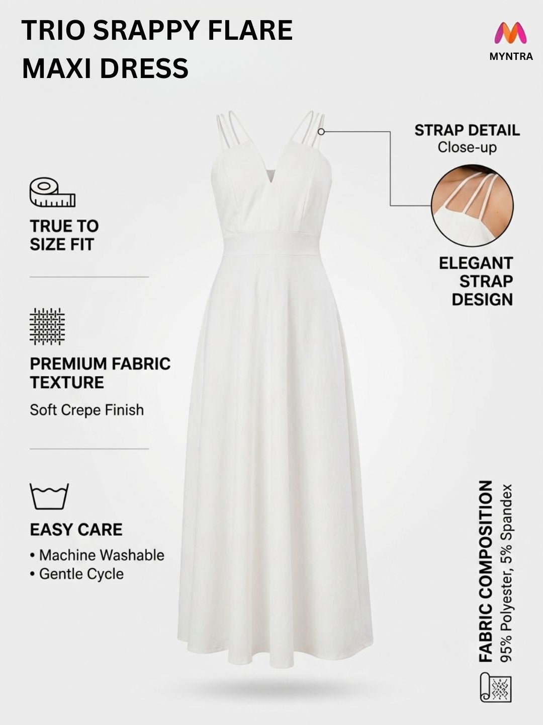 TRIO SRAPPY FLARE MAXI DRESS