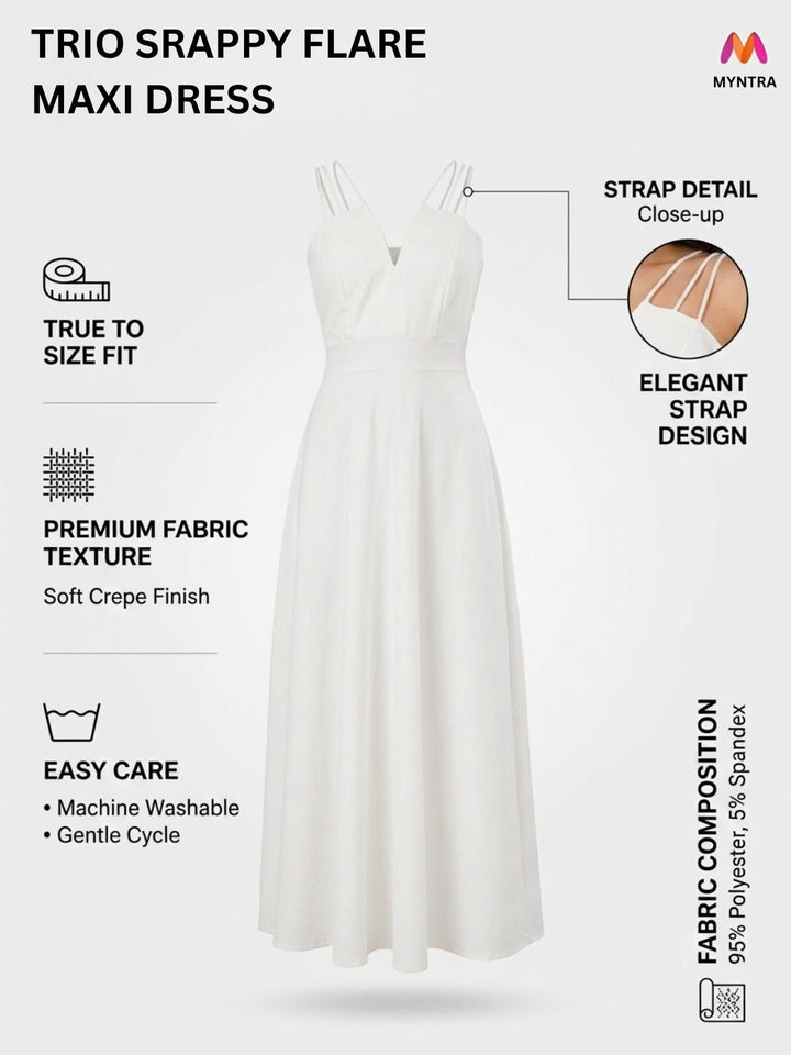 TRIO SRAPPY FLARE MAXI DRESS