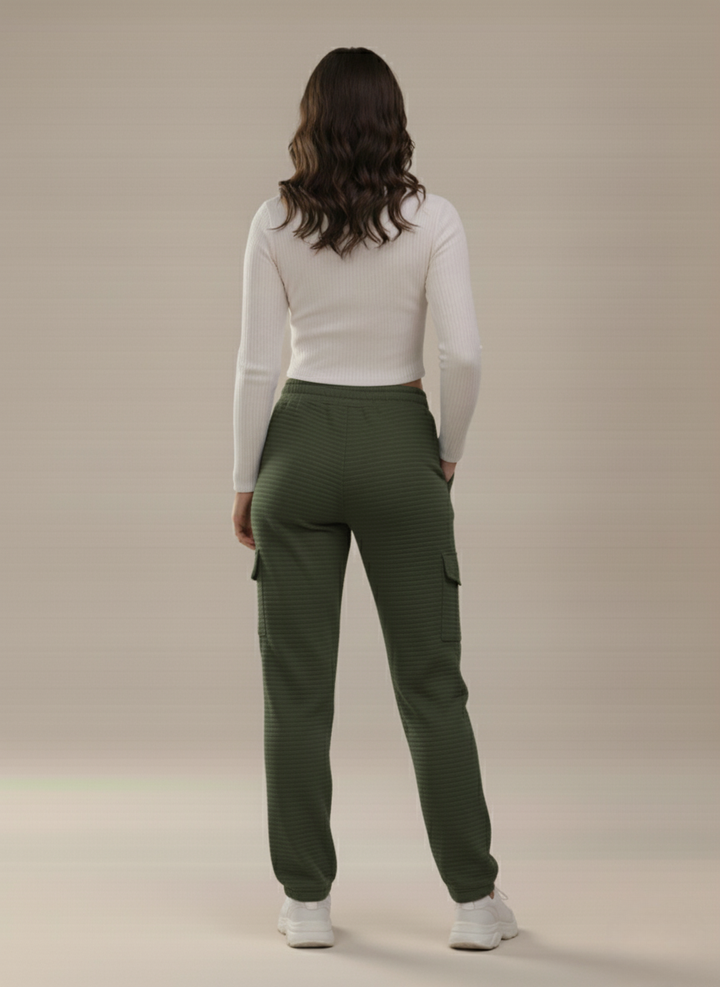 CARGO POCKET FLEECE TRACK PANTS