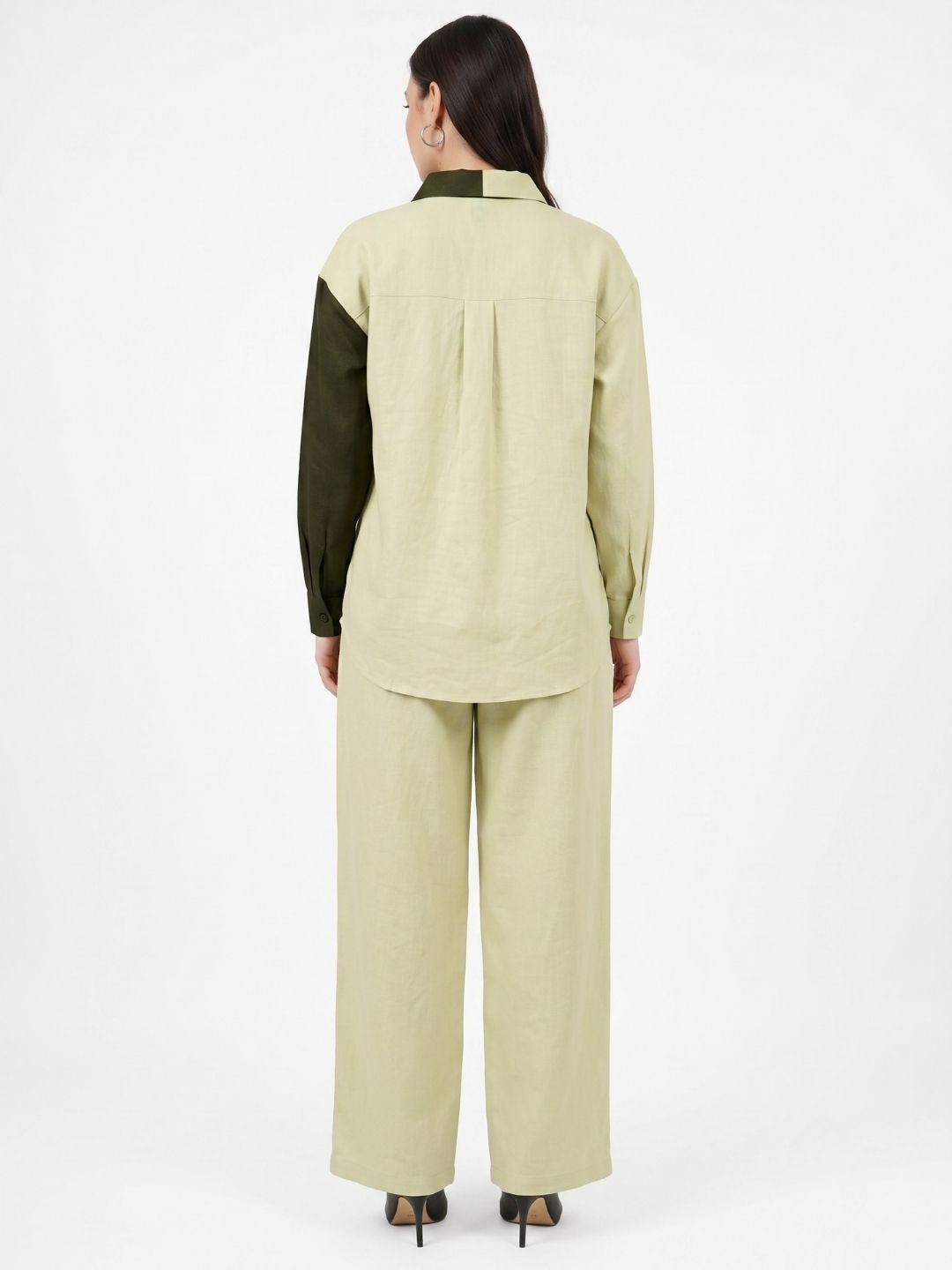 CHIC CONTRAST LINEN CO-ORD SET