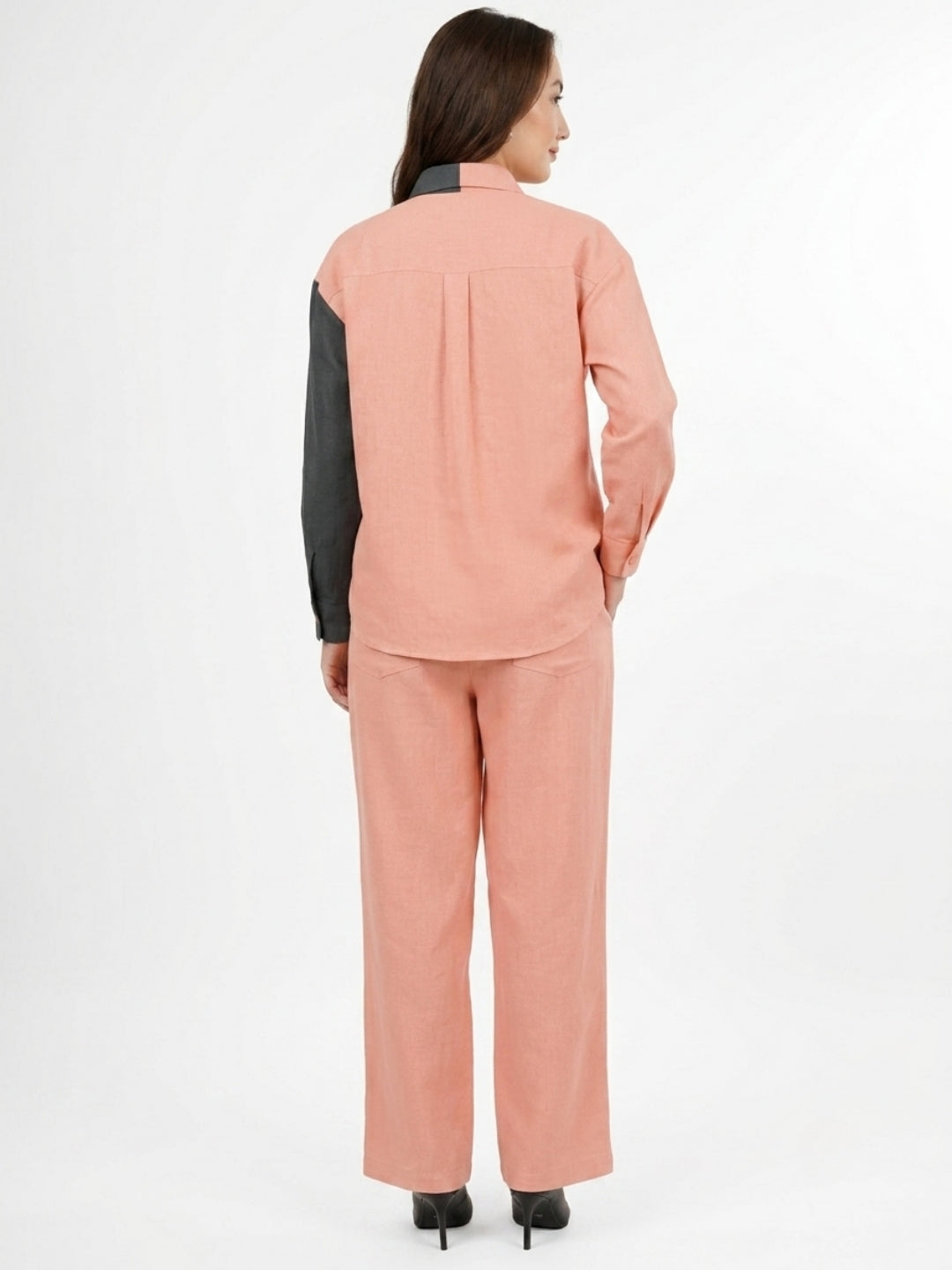 CHIC CONTRAST LINEN CO-ORD SET