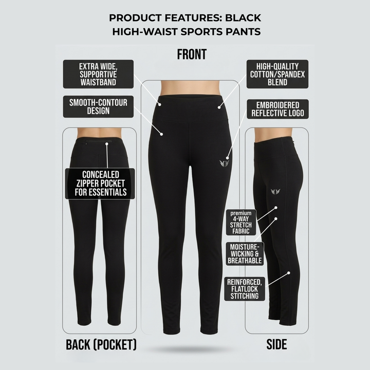 FlexFit Sports Pants Black