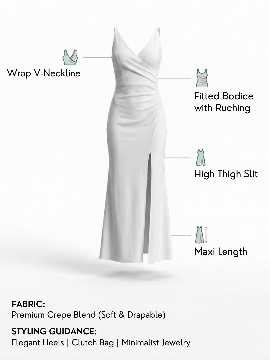 OVERLAP SLITSTYLE MAXI DRESS