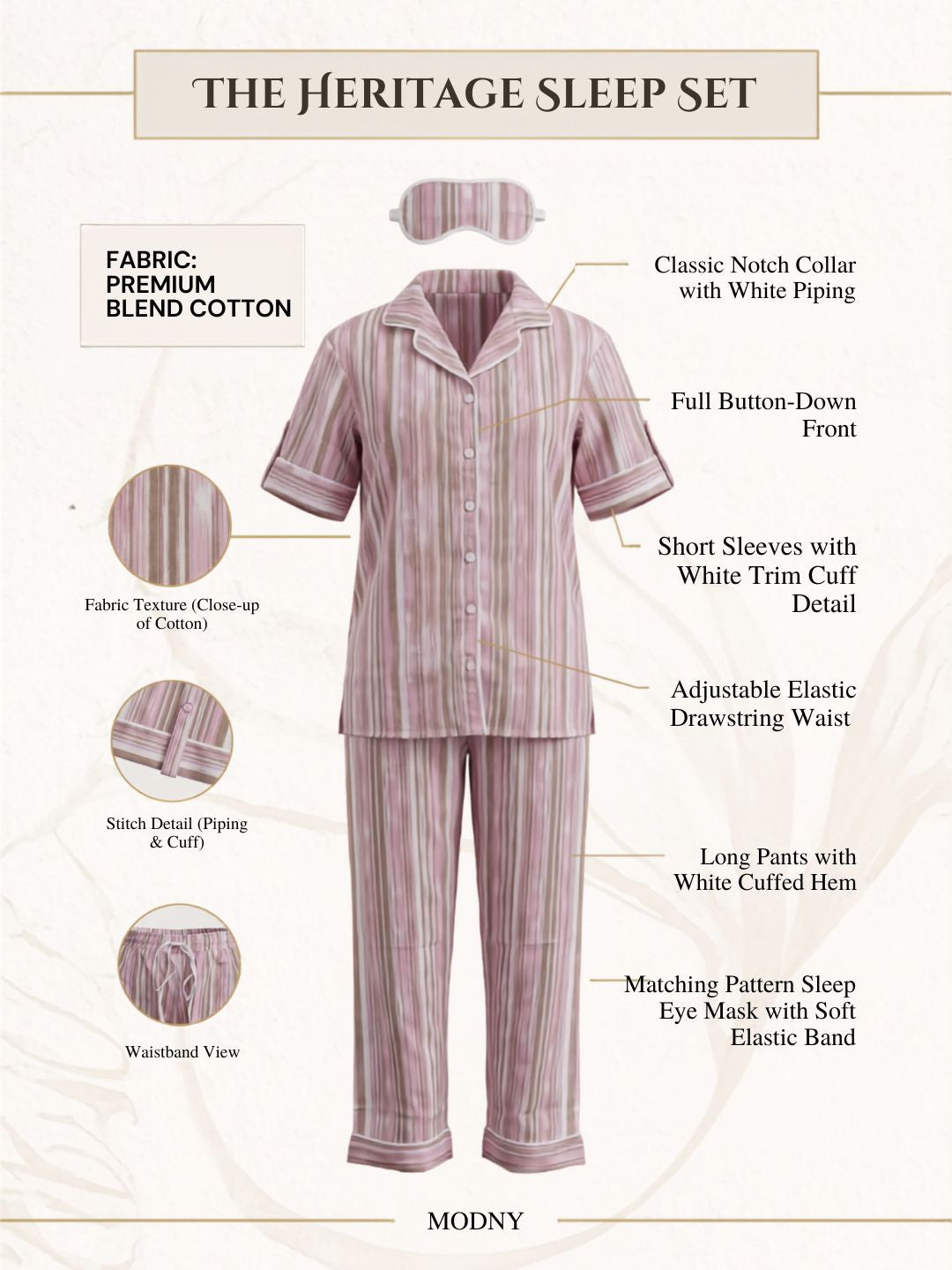 THE HERITAGE SLEEP SET BLUSH & OLIVE